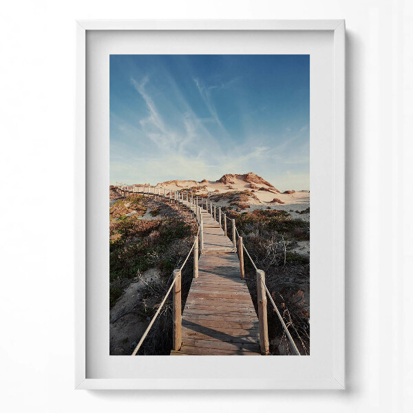 Tablou living cu rama modern Peisaj de vară și drum de lemn