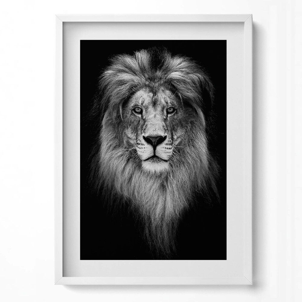 Tablou living cu rama modern Pisica sălbatică cu cap de leu