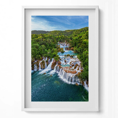 Tablou living cu rama modern Cascade și râul Krka, Croația