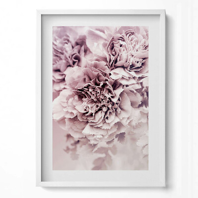 Tablou living cu rama modern Petale de bujor roz pal