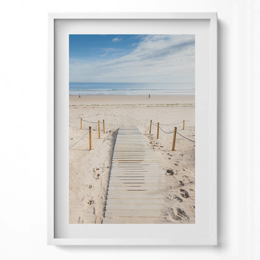 Tablou living cu rama modern Cale de lemn pe nisip