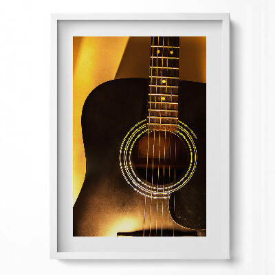 Tablou living cu rama modern Instrument de chitară neagră
