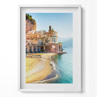 Tablou living cu rama modern Coastă cu plajă și mare Italia