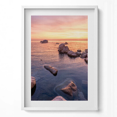 Tablou living cu rama modern Peisaj marin romantic la apus