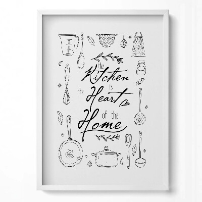 Tablou rama modern Inscripția pentru bucătărie «Bucătăria este inima casei»