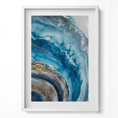 Tablou rama modern Abstracție de marmură albastră