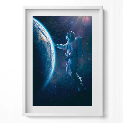 Tablou rama modern Astronautul și Planeta Pământ
