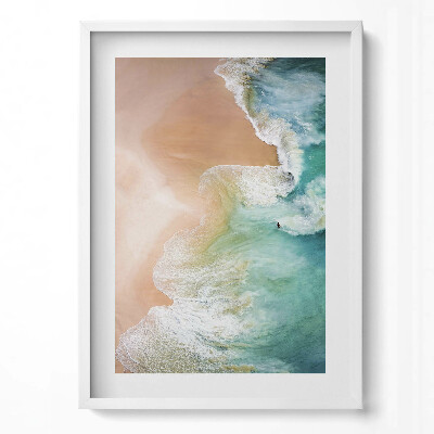 Tablou rama modern Valurile mării și plaja din vedere