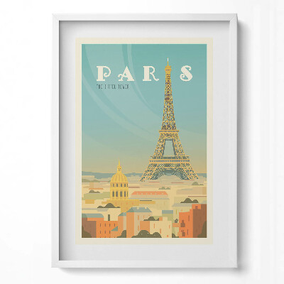 Tablou rama modern Ilustrație a Parisului și a Turnului Eiffel