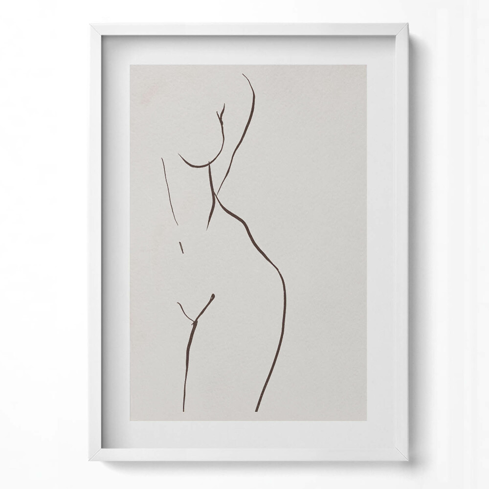 Tablou living cu rama modern Siluetă feminină liniară