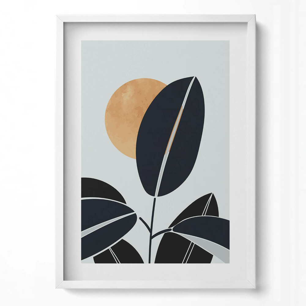 Tablou rama modern Plante minimaliste și soare în stil boho