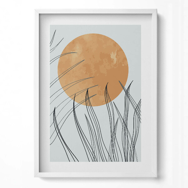 Tablou living cu rama modern Plante minimaliste și soare în stil boho