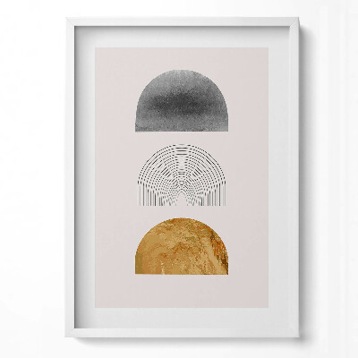 Tablou living cu rama modern Forme minimaliste abstracte boho cu aur