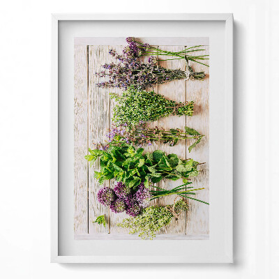 Tablou rama modern Plante și ierburi pe plăci