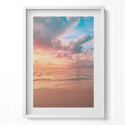 Tablou living cu rama modern Apus de soare romantic peste mare