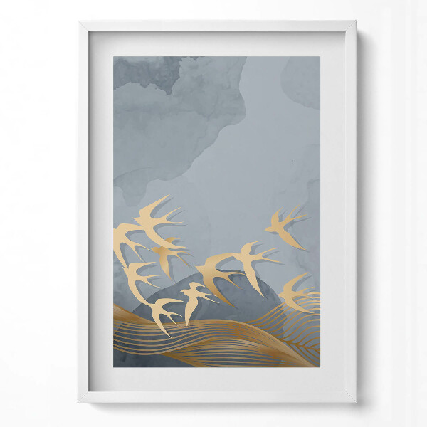 Tablou living cu rama modern Ilustrație a păsărilor care zboară