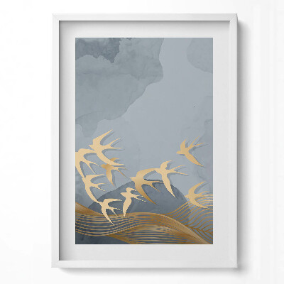 Tablou living cu rama modern Ilustrație a păsărilor care zboară