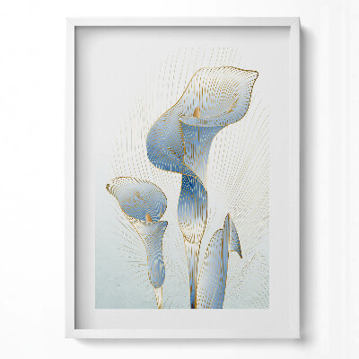 Tablou rama modern Ilustrație cu flori aurii