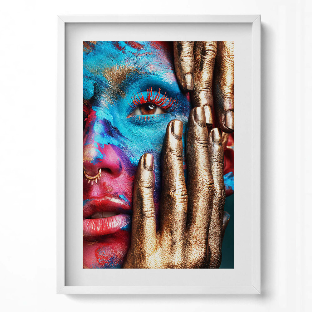 Tablou rama modern Artă - chip de femeie colorat