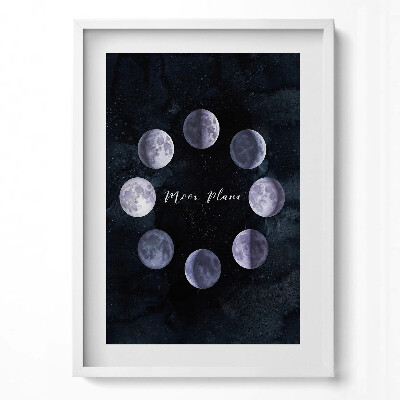 Tablou living cu rama modern Ilustrație a fazelor lunii