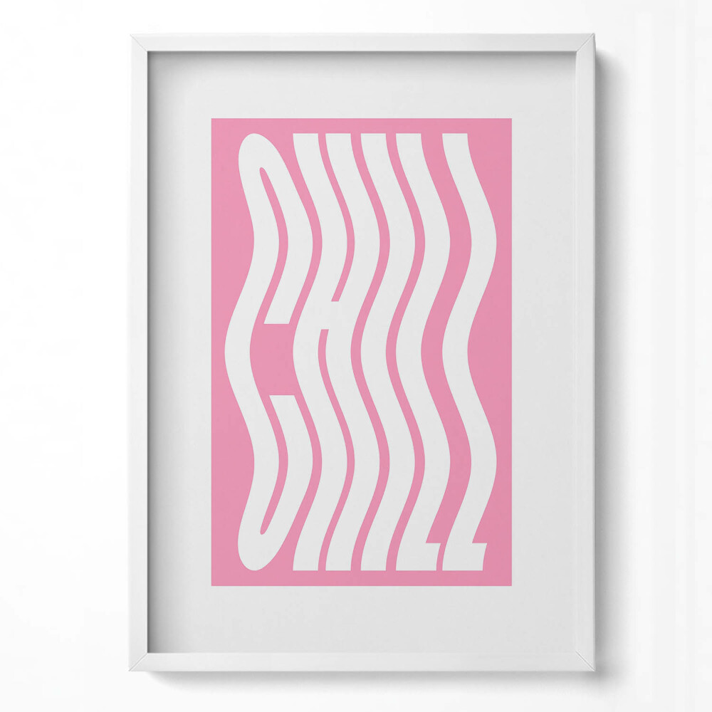 Tablou living cu rama modern Litere ondulate «"Relaxați-vă"»