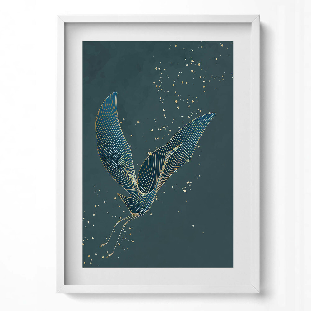 Tablou living cu rama modern Macara abstractă în aur