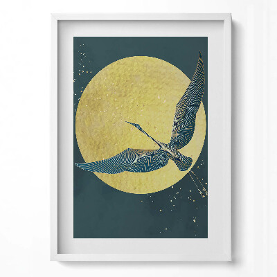 Tablou rama modern Macara abstractă pe soarele auriu