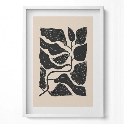 Tablou living cu rama modern Ilustrație minimalistă a frunzelor de plante