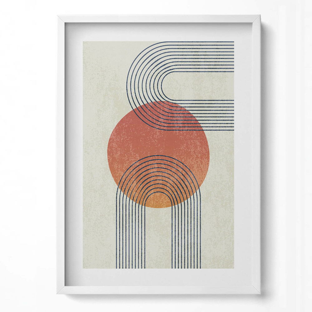 Tablou rama modern Linii și cercuri de artă modernă