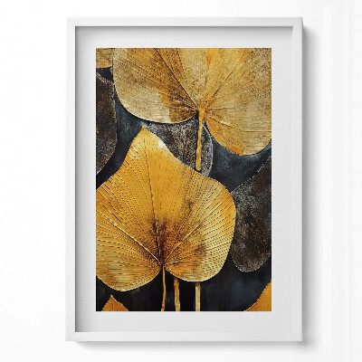 Tablou rama modern Frunze de aur glamour