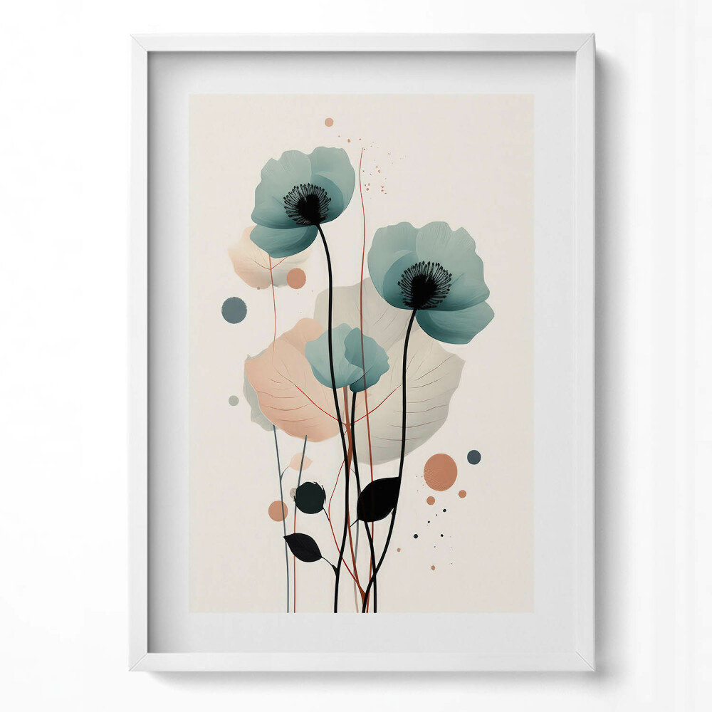Tablou rama modern Flori de mac în acuarelă