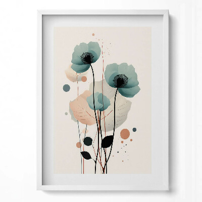 Tablou rama modern Flori de mac în acuarelă