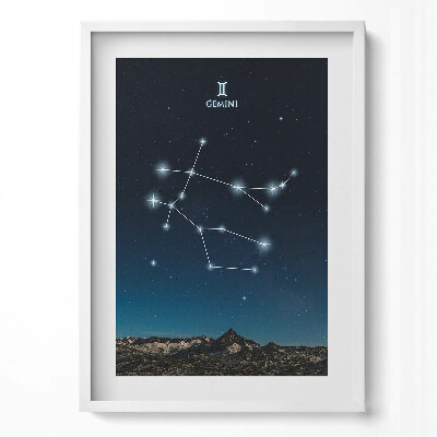Tablou living cu rama modern Constelația zodiacală Gemeni