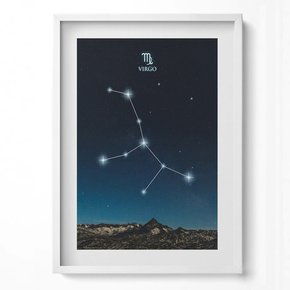 Tablou living cu rama modern Constelația zodiacală Fecioară