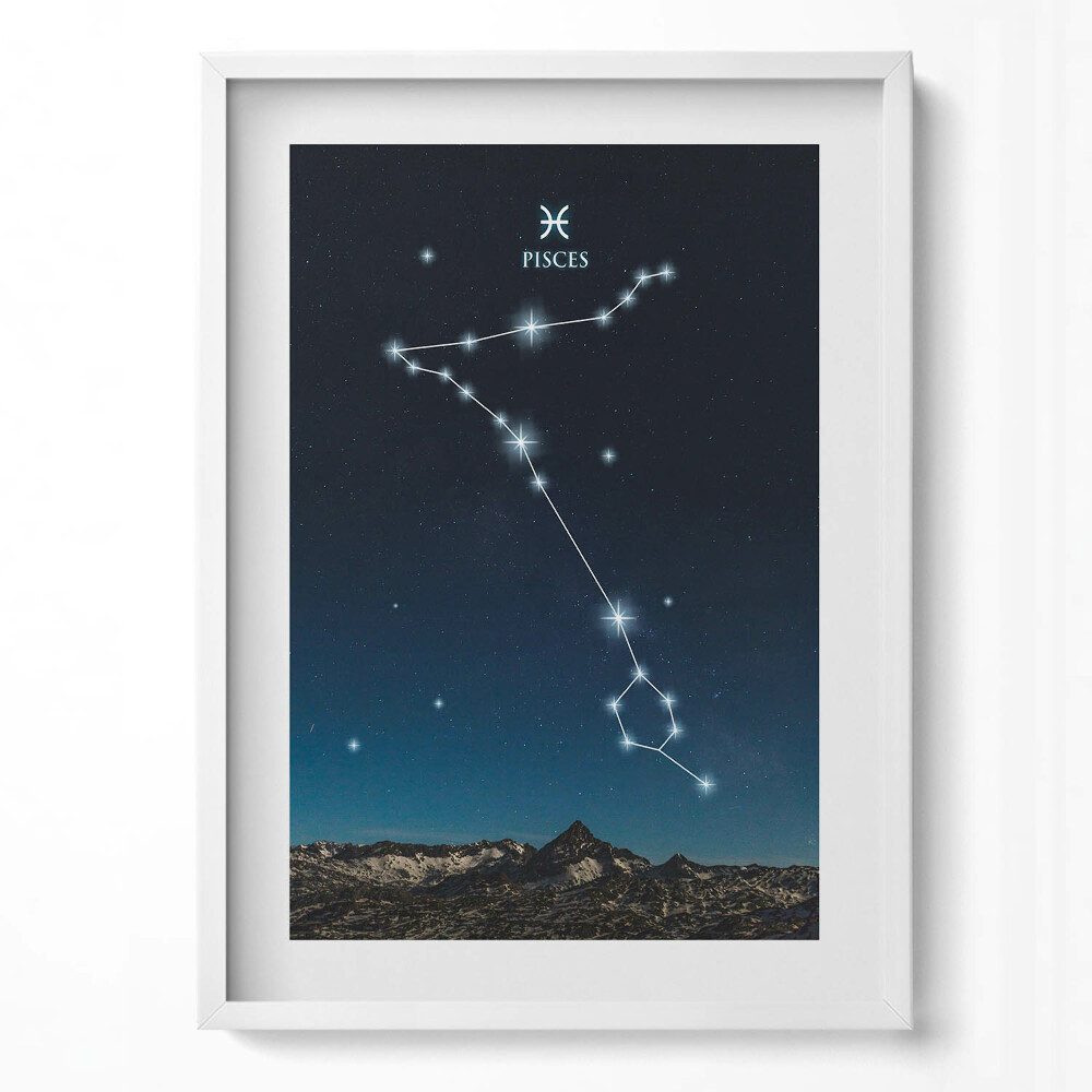 Tablou living cu rama modern Constelația zodiacală Pești