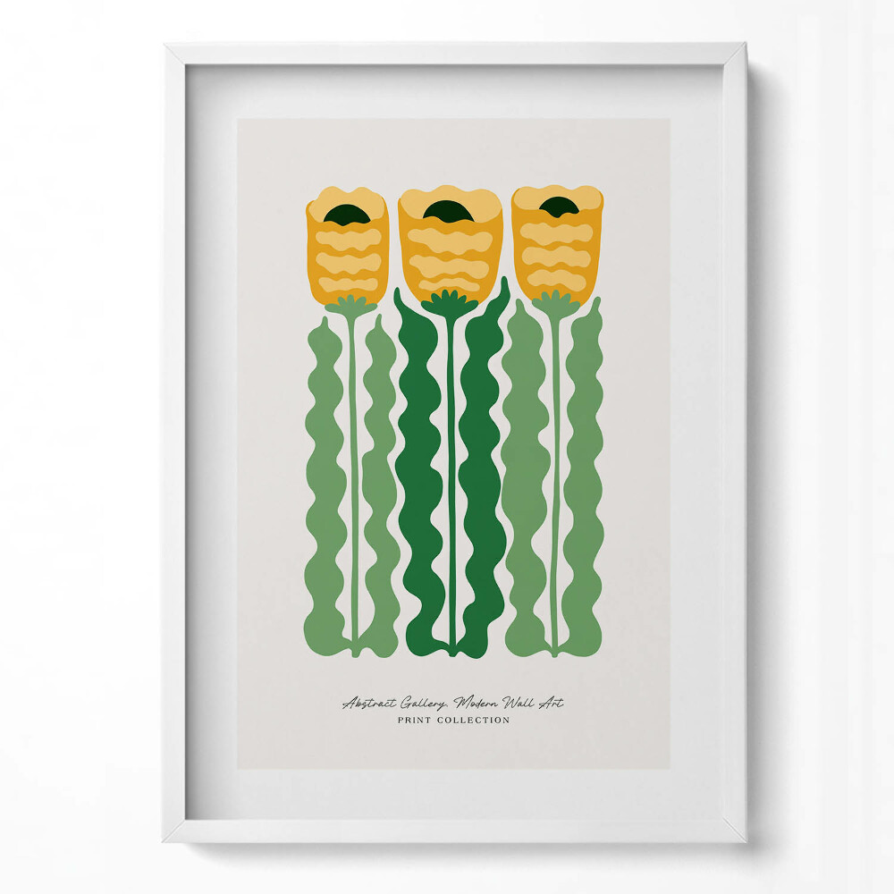 Tablou living cu rama modern Ilustrație a plantelor și florilor