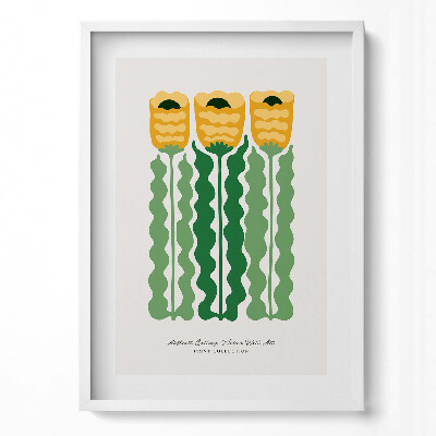 Tablou living cu rama modern Ilustrație a plantelor și florilor