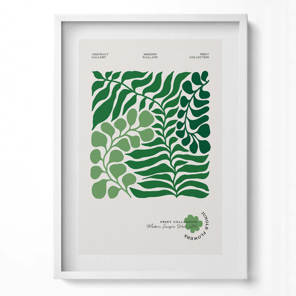 Tablou living cu rama modern Ilustrație a plantelor și florilor