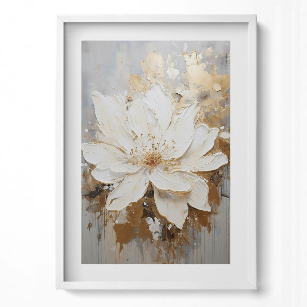 Tablou living cu rama modern Floare pictată delicat