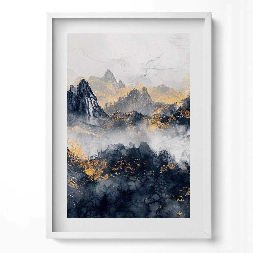 Tablou rama modern Peisaj abstract al munților printre nori