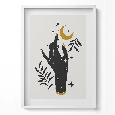 Tablou rama modern Ilustrație a mâinii unei femei și a stelelor