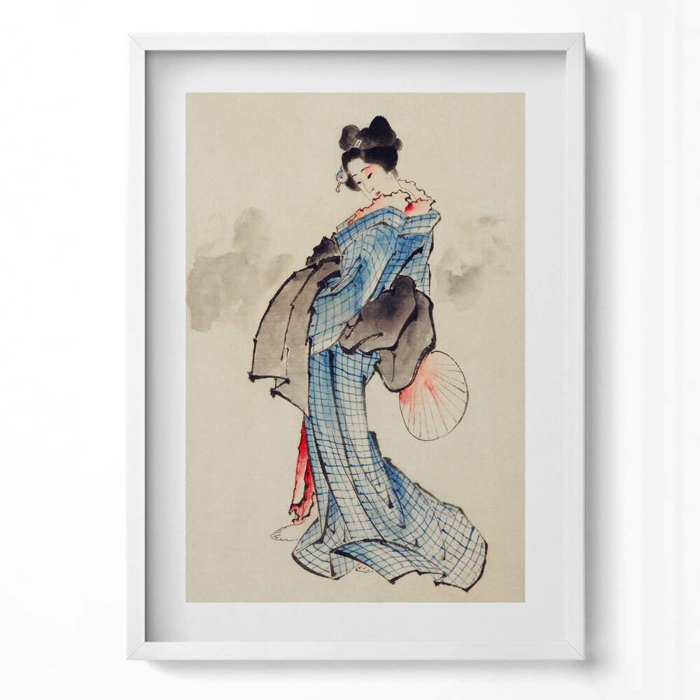 Tablou living cu rama modern Femeie asiatică în kimono