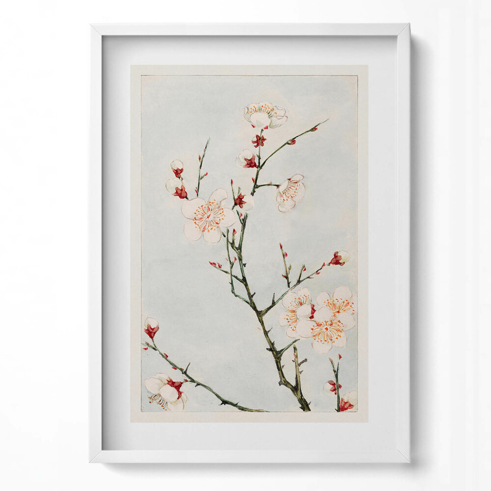 Tablou living cu rama modern Ilustrație minimalistă a unei ramuri cu flori
