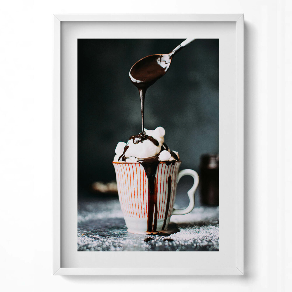 Tablou living cu rama modern Ciocolată caldă - Motiv de bucătărie