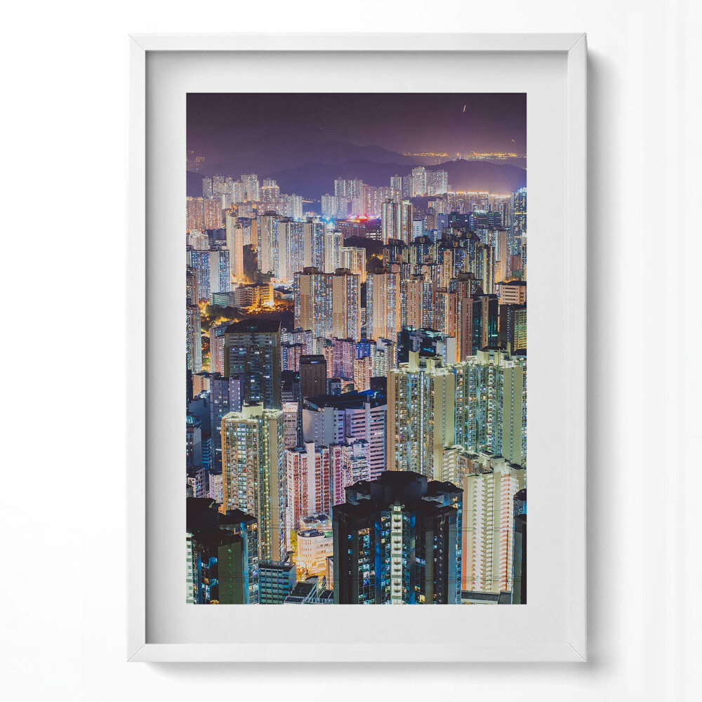 Tablou rama modern Orașul iluminat noaptea