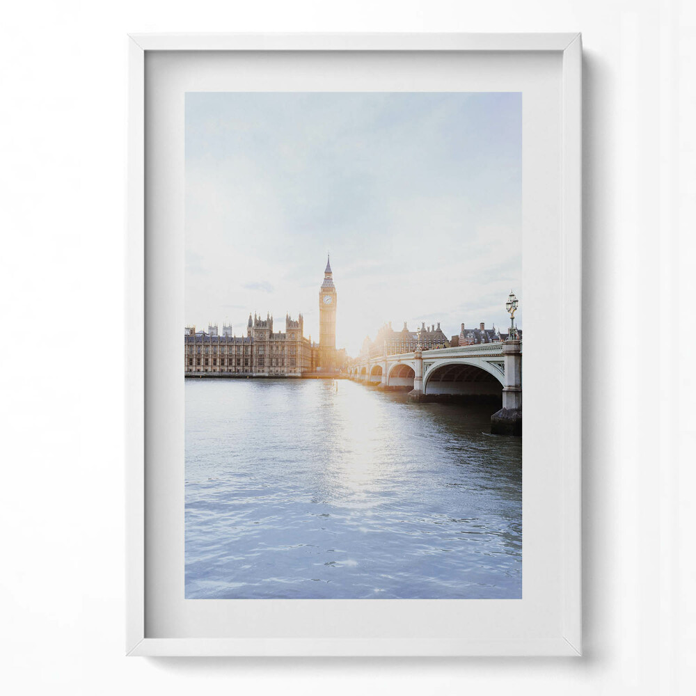 Tablou living cu rama modern Vedere a podului și ceasului din Londra