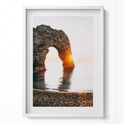 Tablou rama modern Stânci de pe malul mării, plajă și soare