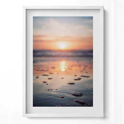 Tablou living cu rama modern Răsărit de soare peste apă