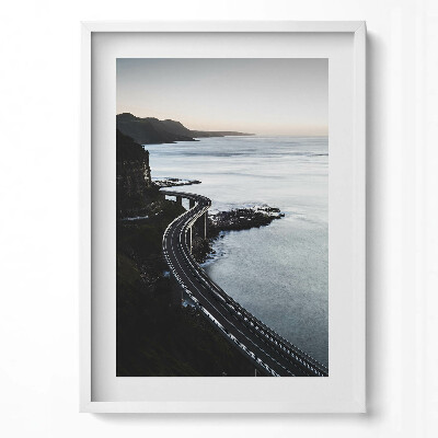 Tablou rama modern Vedere aeriană a drumului de coastă