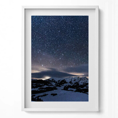 Tablou rama modern Stele noaptea pe cerul munților